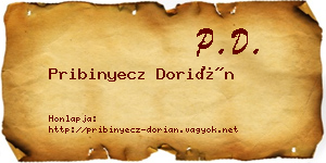 Pribinyecz Dorián névjegykártya